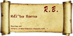 Rába Barna névjegykártya