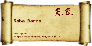 Rába Barna névjegykártya